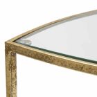 Moderní designový trojúhelníkový noční stolek ze železa a skla - Kira Viadurini