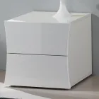 Noční ložnice se 2 zásuvkami Design bílý dřevěný oblouk - Sabine Viadurini