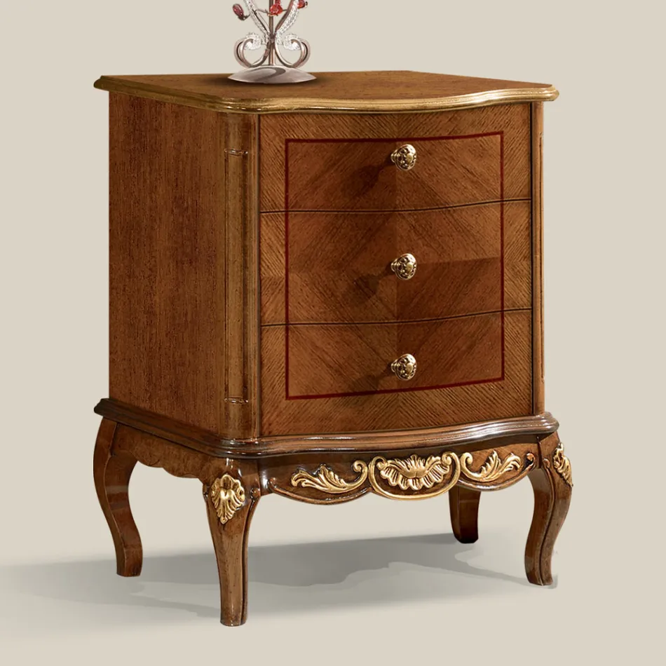 Dřevěná ložnice se 3 zásuvkami Vyrobeno v Itálii - Chantilly Viadurini