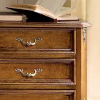 Noční stolek do ložnice z ořechového dřeva 3 zásuvky Made in Italy - Richard Viadurini