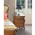 Klasický noční stolek 3 luxusní zásuvky ořechové dřevo Made in Italy - Cambrige Viadurini