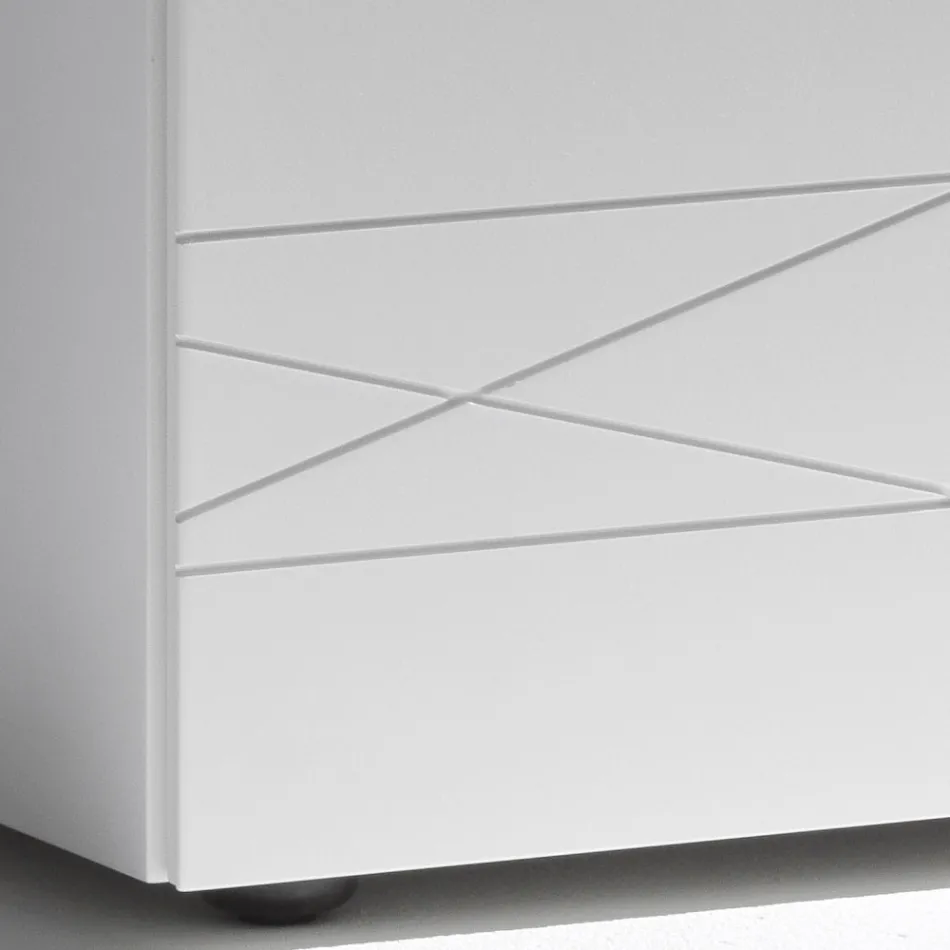 Noční stolek s 1 zásuvkou z lakované dřevotřísky - Leone Viadurini