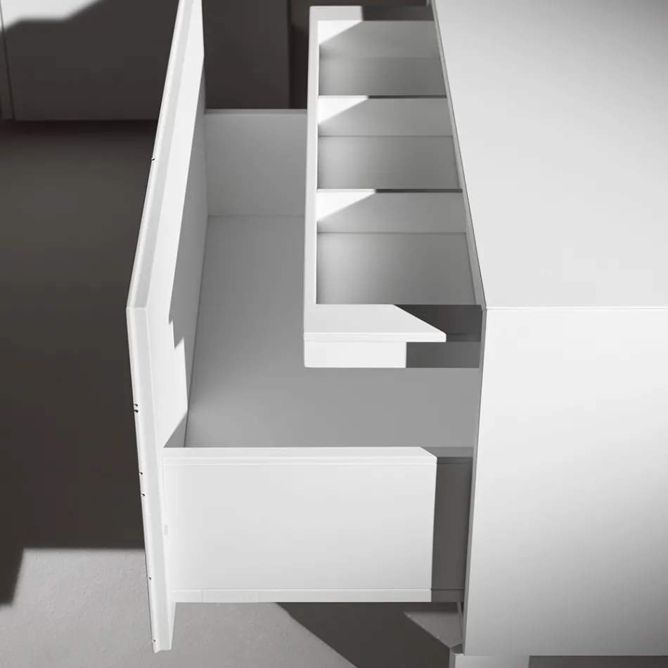 Noční stolek s 1 zásuvkou z lakované dřevotřísky - Leone Viadurini