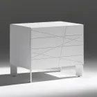 Noční stolek s 1 zásuvkou z lakované dřevotřísky - Leone Viadurini