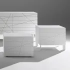 Noční stolek s 1 zásuvkou z lakované dřevotřísky - Leone Viadurini