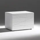 Noční stolek s 1 zásuvkou z lakované dřevotřísky - Leone Viadurini