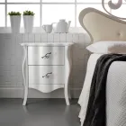 Noční stolek se 2 zásuvkami z lipové laťovky Made in Italy - Babaevo Viadurini