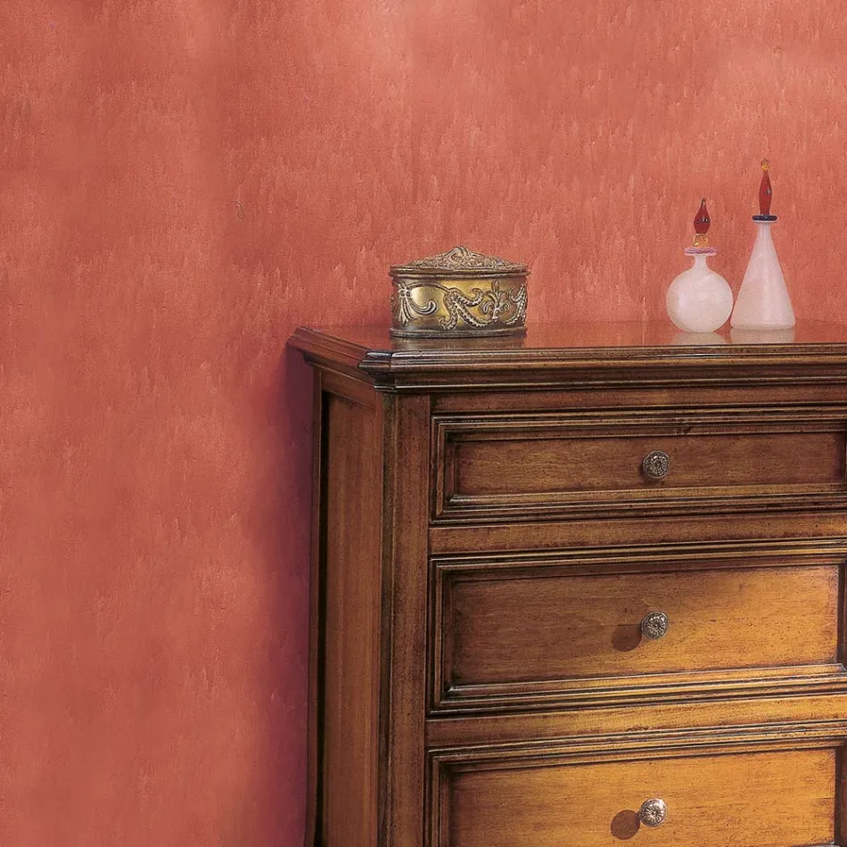 Noční stolek se 3 zásuvkami ze dřeva Bassano, Francie Made in Italy - Hawwat Viadurini