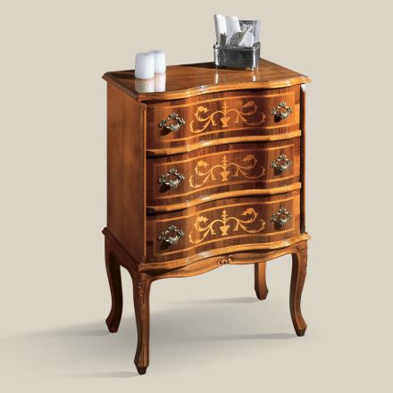 Noční stolek se zásuvkami z ořechového nebo bílého dřeva Made in Italy - Elegant Viadurini