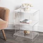 Moderní noční stolek s policovým designem z průhledného akrylového křišťálu - Icaria Viadurini