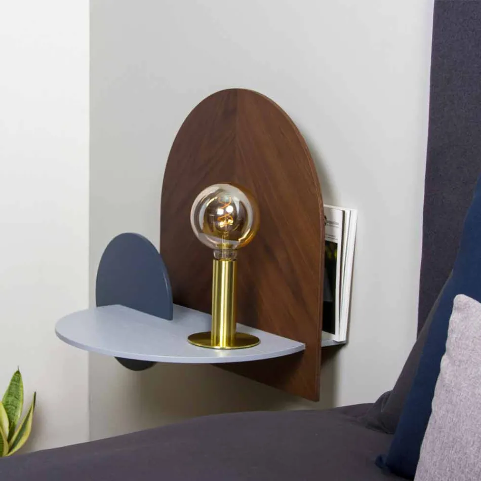 Moderní designový noční stolek skládající se ze 3 modulárních překližkových panelů - Marea Viadurini