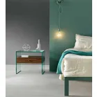 Noční stolek s moderním designem z extra čirého skla Vyrobeno v Itálii - tajné Viadurini