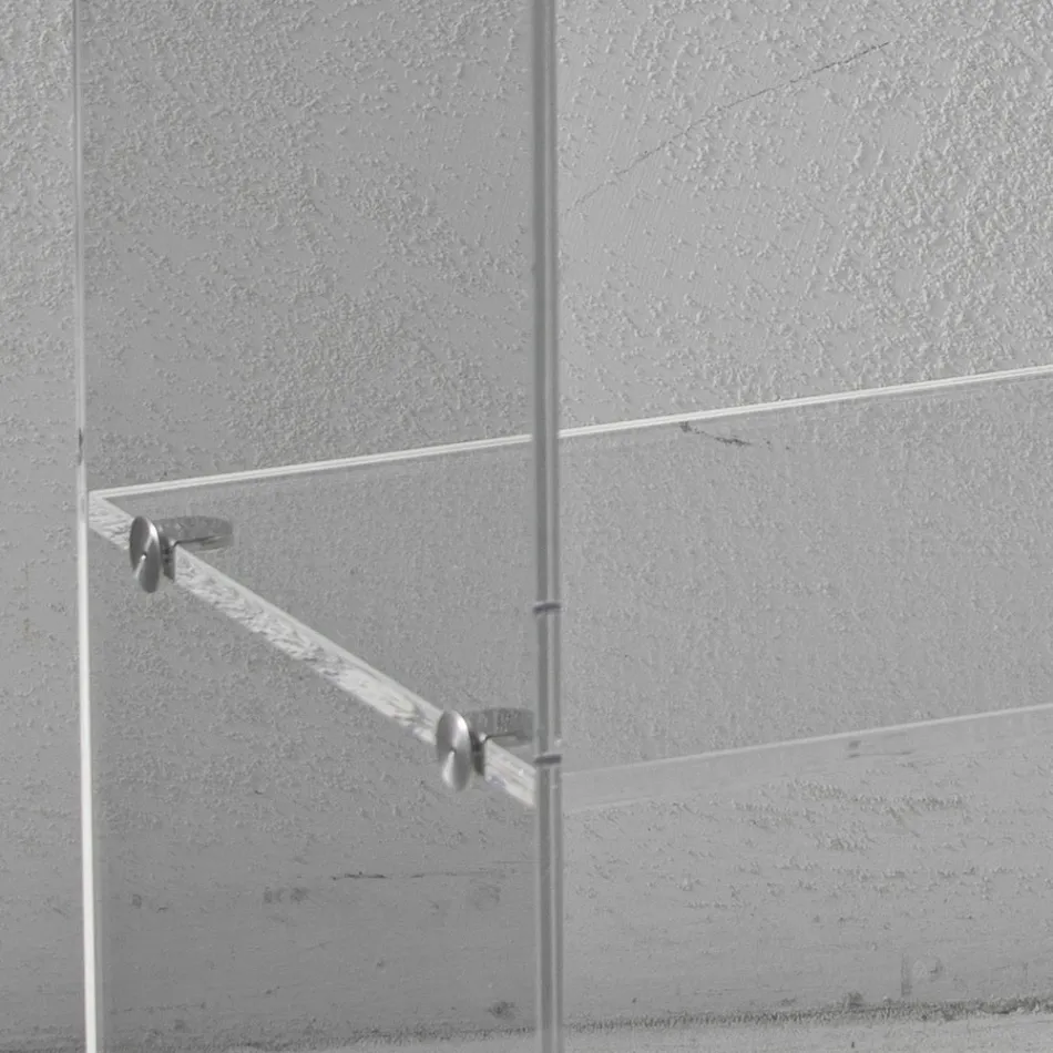 Transparentní noční stolek z akrylového křišťálu s designovou policí - Minervo Viadurini