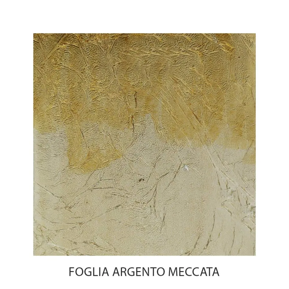 Celoželezný noční stolek s povrchovou úpravou Meccata Silver Leaf Made in Italy - Venice Viadurini