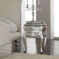 Noční stolek z masivního dřeva se stříbrnou povrchovou úpravou Vyrobeno v Itálii - Bruggy