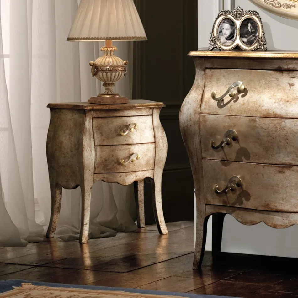 Limetkový noční stolek se 2 zásuvkami Made in Italy - Bled Viadurini