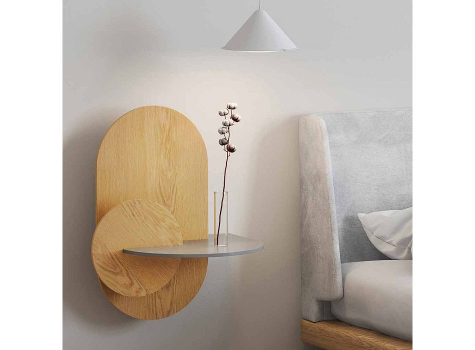 Noční stolek z překližky složený ze 3 modulárních panelů moderního designu - Zita Viadurini