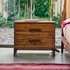 Současná noční stolek 2 zásuvky starožitný dub, P L 60 x 42 cm, Margo Viadurini