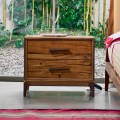 Současná noční stolek 2 zásuvky starožitný dub, P L 60 x 42 cm, Margo