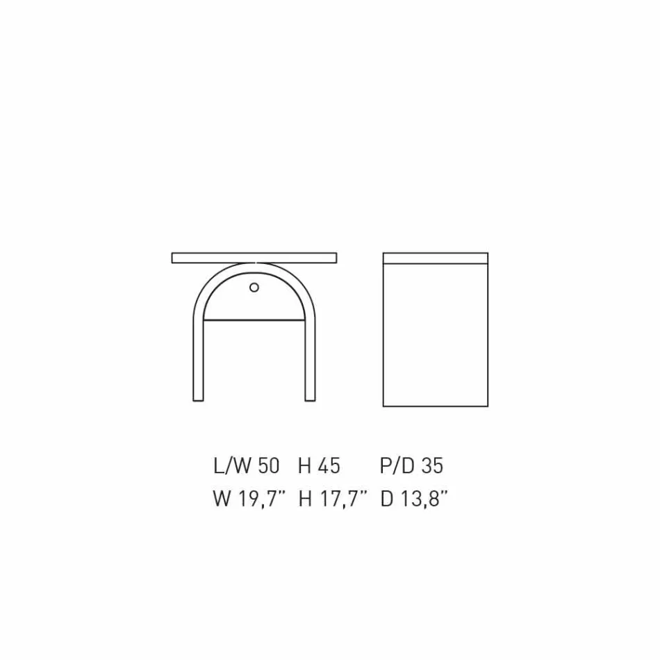 Moderní designový noční stolek z barevného dřeva do ložnice - Arcom Viadurini