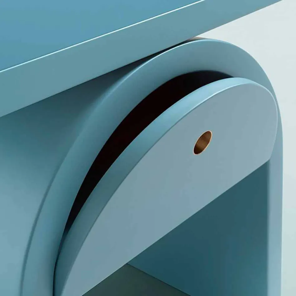 Moderní designový noční stolek z barevného dřeva do ložnice - Arcom Viadurini