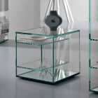 Noční stolek z extra čirého skla 2 rozměry vyrobené v Itálii - Linzy Viadurini
