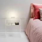 Noční stolek s transparentní LED světlo svítí dotykové Adelia Viadurini