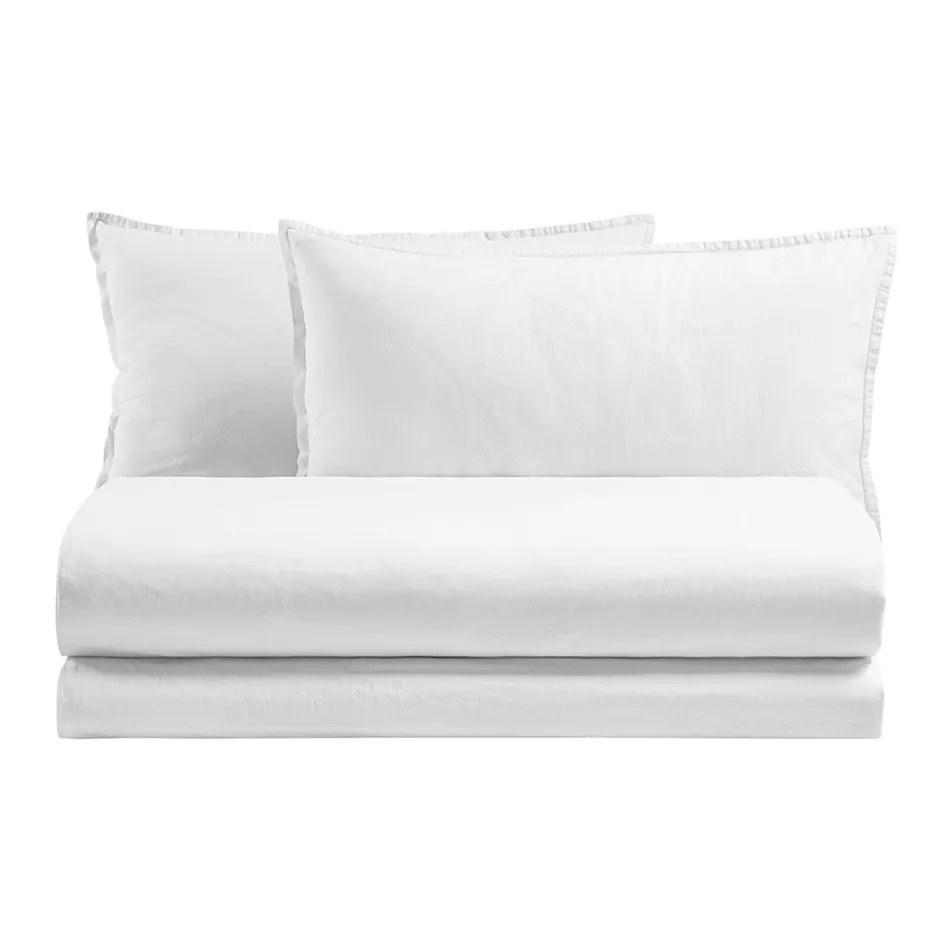 Kompletní dvojitý povlak na přikrývku z čisté bavlny barvené na oděvy – pochoutka Viadurini