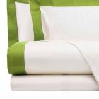 Saténový set pro manželskou postel s barevnými okraji - hyacint Viadurini
