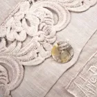 Dvojité prostěradlo ze světlého plátna a krajky Armonia 2 barvy - Detox Viadurini