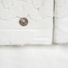 Dvojité prostěradlo ze světlého plátna a krajky Armonia 2 barvy - Detox Viadurini