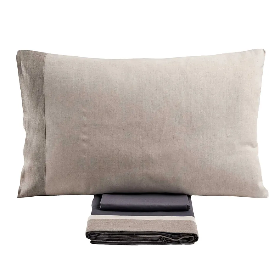 Dvojlůžková souprava z 90% bavlny a 10% lnu Made in Italy - Nestle Viadurini