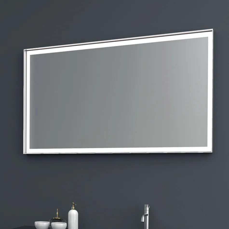 Složení 2 Závěsný koupelnový nábytek v platinové lakované MDF 120 cm - Renga Viadurini