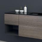 Složení 2 Závěsný koupelnový nábytek v platinové lakované MDF 120 cm - Renga Viadurini