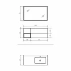 Složení 2 Závěsný koupelnový nábytek v platinové lakované MDF, luxusní - Renga Viadurini