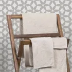 Složení 3 Koupelnový nábytek z teakového dřeva a Hi Macs® - mastek Viadurini