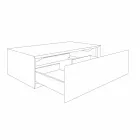 Složení 3 Koupelnový nábytek z teakového dřeva a Hi Macs® - mastek Viadurini