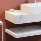 Složení 3 Zavěšený koupelnový nábytek z porcelánového kameniny 4 povrchové úpravy - Rambina Viadurini