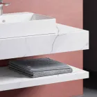 Složení 3 Zavěšený koupelnový nábytek z porcelánového kameniny 4 povrchové úpravy - Rambina Viadurini