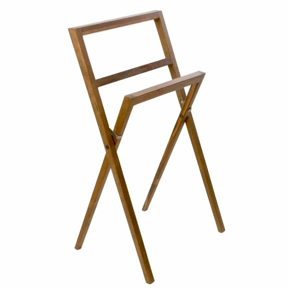 Složení 4 Koupelnový nábytek z teakového dřeva a chromované oceli - Beatles Viadurini