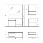 Složení 5 Samostatně stojící koupelnový nábytek z kovu a Ecolegna vyrobený v Itálii - Cizco Viadurini