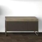 Složení 5 Samostatně stojící koupelnový nábytek z kovu, Ecolegna a luxusního kameniny - Cizco Viadurini