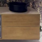 Složení 5 Zavěšený koupelnový nábytek ze dřeva a křišťálu vyrobený v Itálii - Renga Viadurini