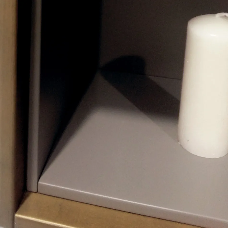 Složení 5 Zavěšený koupelnový nábytek ze dřeva a křišťálu vyrobený v Itálii - Renga Viadurini