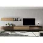 Moderní nástěnná kompozice v provedení severský vázaný dub a železná povrchová úprava - Iselin Viadurini