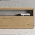 Moderní nástěnná kompozice v provedení severský vázaný dub a železná povrchová úprava - Siri Viadurini