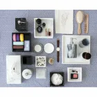 Složení Koupelnové doplňky z bílého mramoru Carrara Vyrobeno v Itálii - Tuono Viadurini