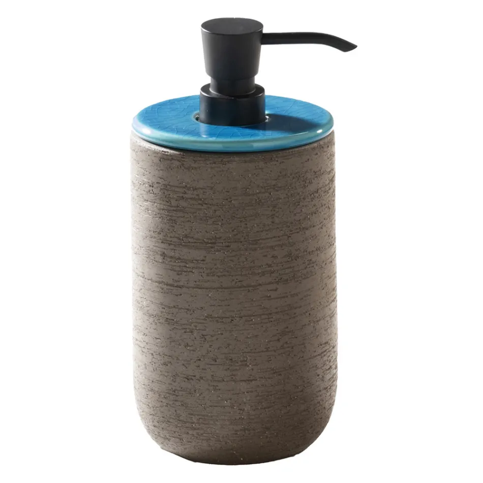 Složení koupelnového nábytku včetně doplňků s modrými detaily - Carolie Viadurini