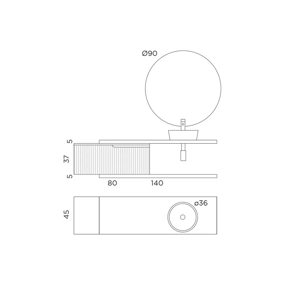 Koupelnová kompozice Tiffany modrá a dub se zrcadlem Made in Italy - Ermes Viadurini