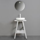 Bílá kompozice do koupelny s hliněnými doplňky a zrcadlem - Maryse Viadurini